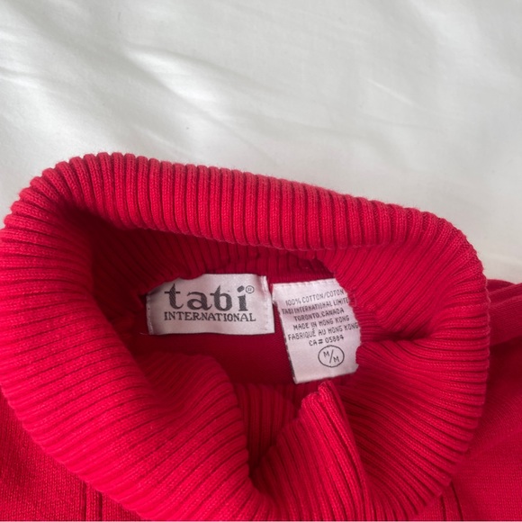 Vintage red knit turtleneck sweater - Picture 4 of 4